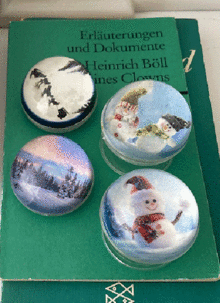 눈사람 겨울 풍경 레진 반구 스마트톡