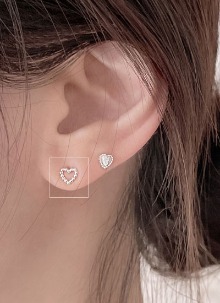 [silver 925] 실버 미니럽 하트 귀걸이