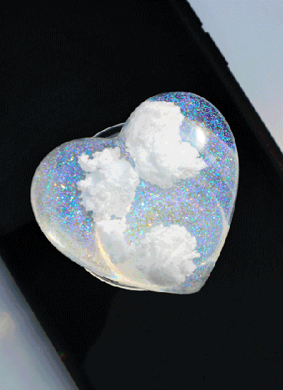 글리터 하트 구름 레진 스마트톡