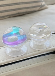 투명 퍼플 구름 반구 그립톡