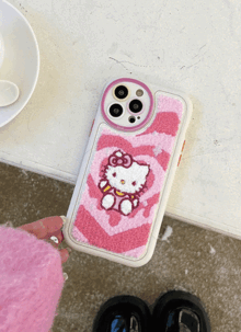 하트빔 코튼 핑크고양이 아이폰케이스