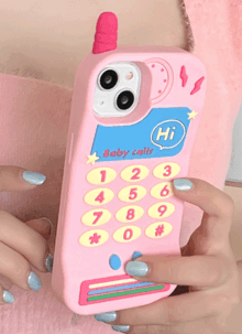 베이비 핑크 입체 전화기 아이폰 케이스